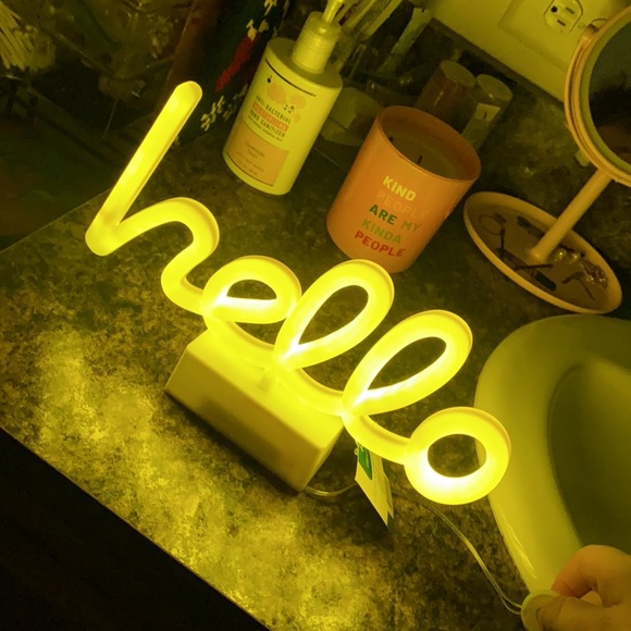 YELLOW “Hello” light up Decor Sign! - Picture 2 of 2